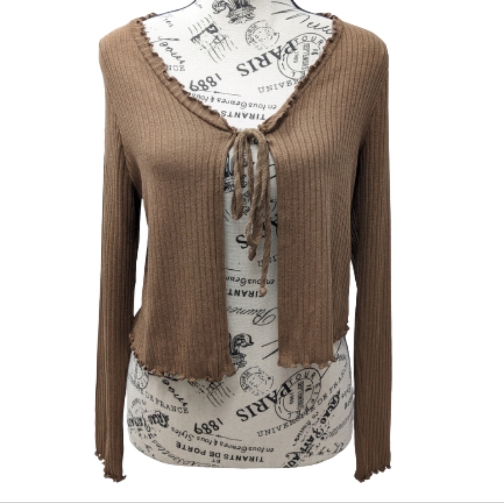 Gaze brown cardigan sweater
